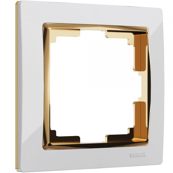 Рамка на 1 пост Werkel WL03-Frame-01-white-GD Snabb (белый/золото) - купить в Пензе